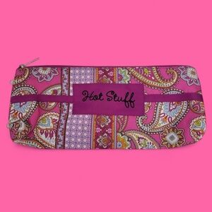 pink/purple multicolor paisley print "hot stuff" hot tools pouch!